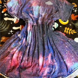 Hot Topic Cosmic Print Mini Dress midnight hour